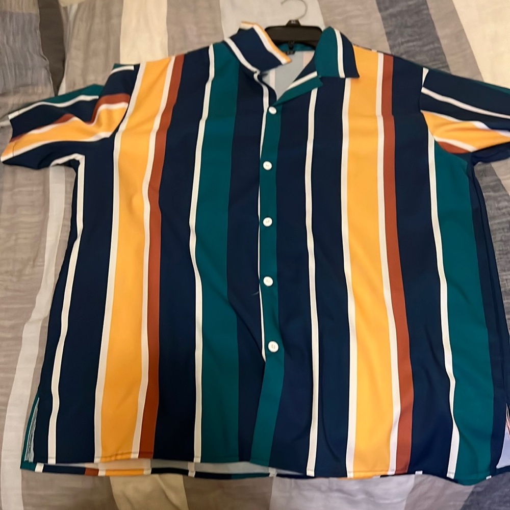 Striped button down